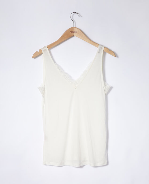 Vest top with lace White