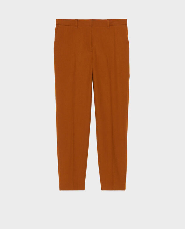 MARGUERITE - Wool cigarette trousers A490 mustard 3wpa107w04