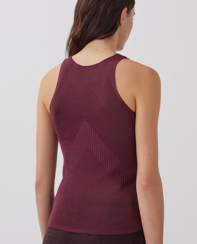 Rib knit tank dress J750 burgundy