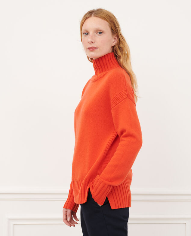 Virgin wool high neck jumper 8829 24 orange