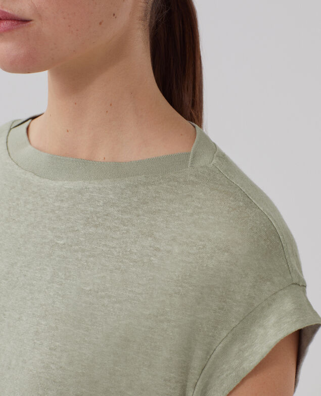 KARO - Boxy linen t-shirt U520 green