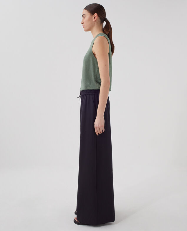 YVONNE - Pleated wide leg trousers H091 black beauty