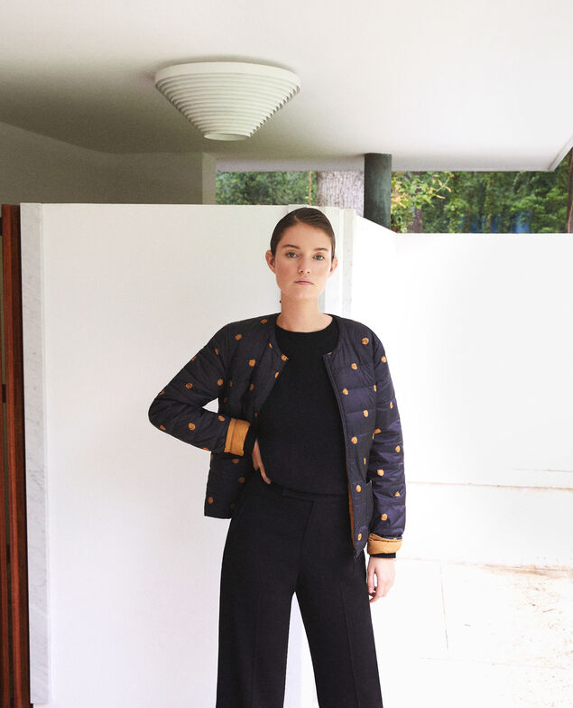 Reversible Mademoiselle Plume jacket Ad golden brown