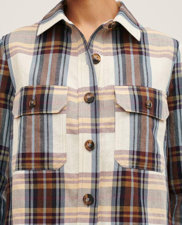 Cotton blend overshirt 0180 wine 3sja182c13