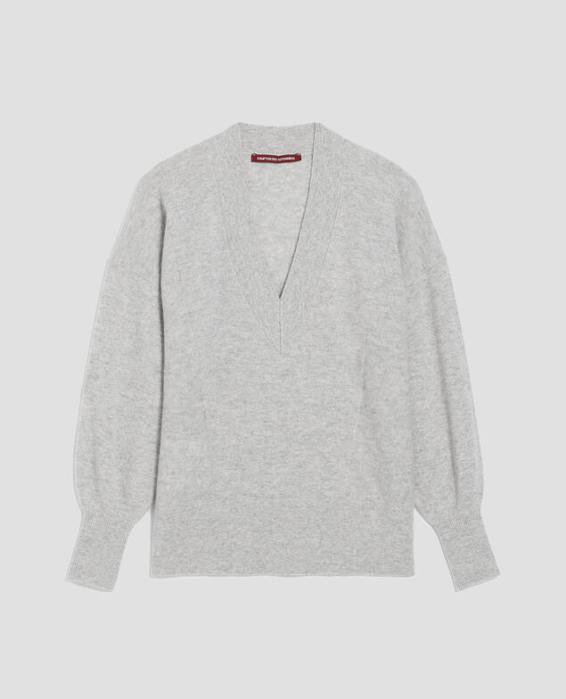 Cashmere V-neck jumper I020 ashen gray