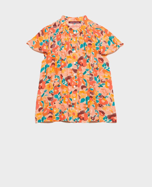 Silky printed blouse 0230 fauve orange