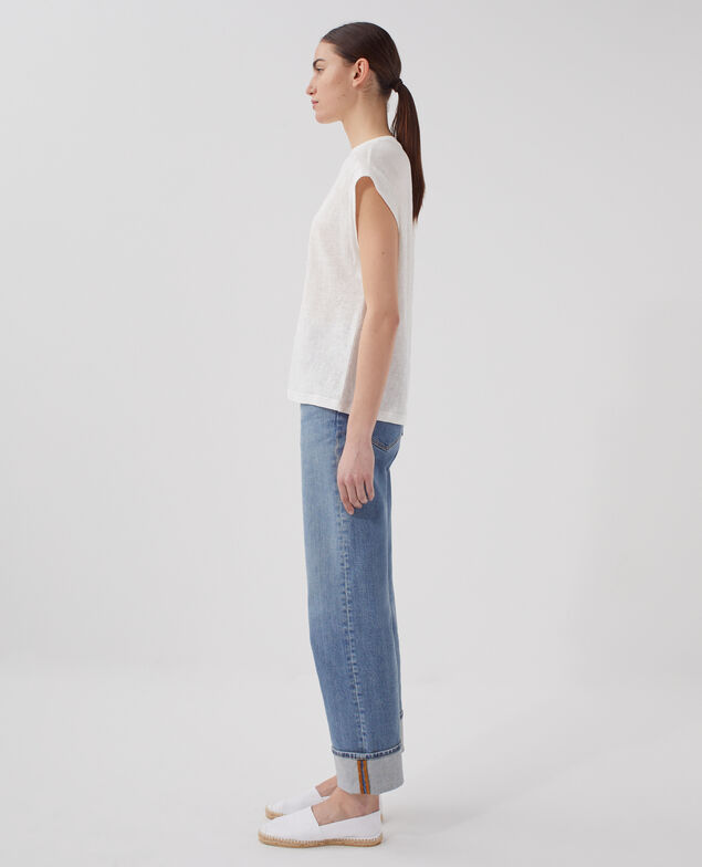 KARO - Boxy linen t-shirt U010 off white