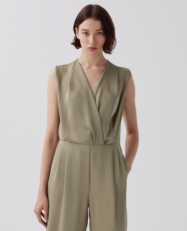 Silky loose jumpsuit I560 covert green