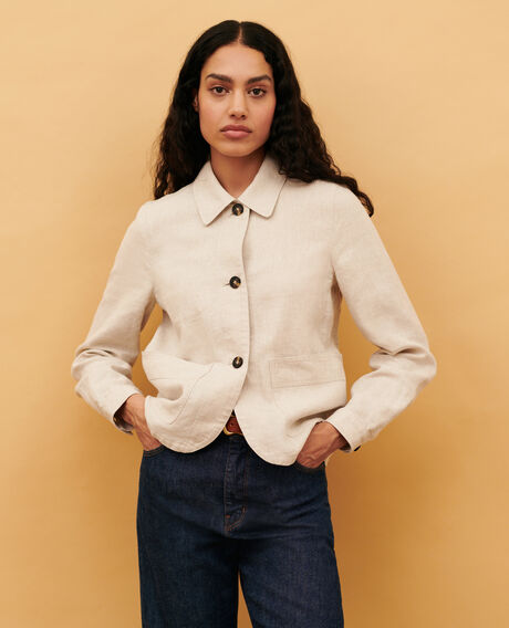 Linen jacket 0310 beige natural 3sja184f03