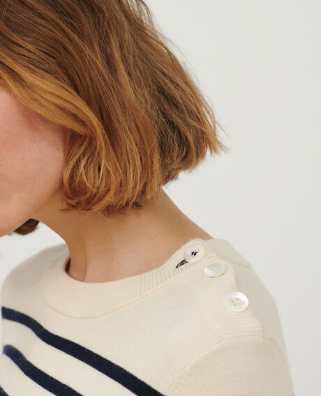 MADDY - Striped merino wool jumper Stp jtst nsky Liselle