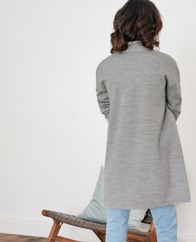 Reversible wool cardigan  Cement/off white