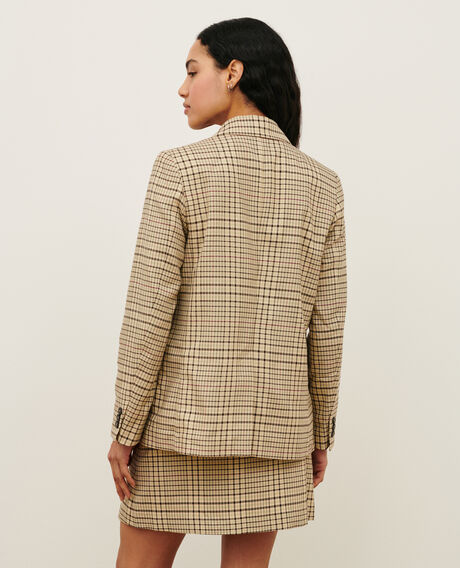 Cotton blend blazer 0400 cream checks 3sja272c04