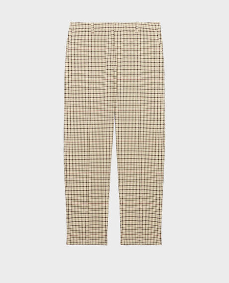 MARGUERITE - Cigarette trousers 0400 cream checks 3spa005c04
