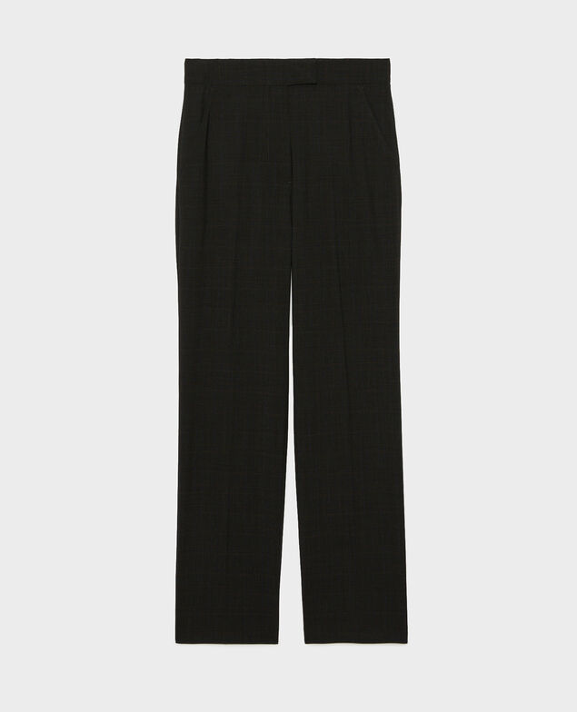 MARCELLE - Straight Prince of Wales check wool trousers Check-wool-pattern-tailoring