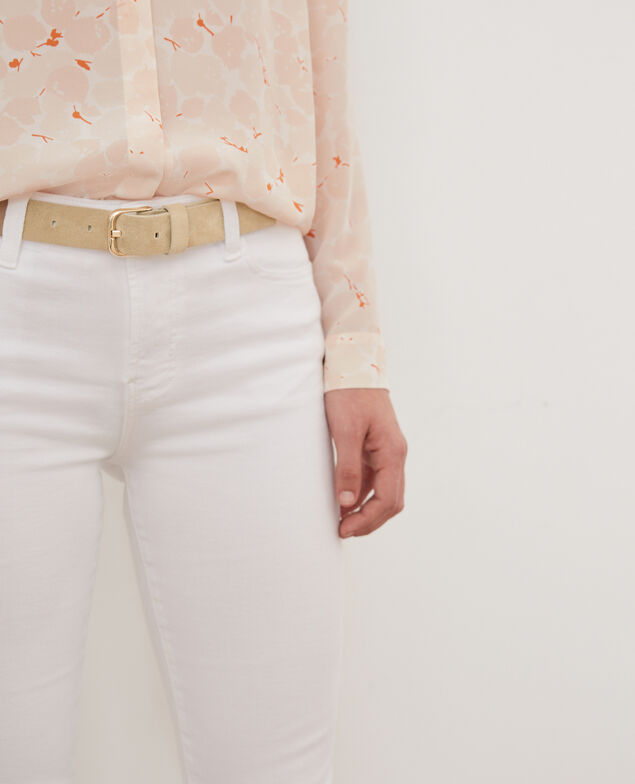Suede leather belt Clay