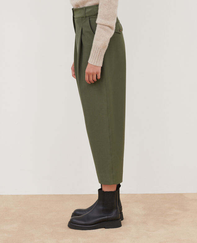 PEGGY - Jersey twill carrot trousers
