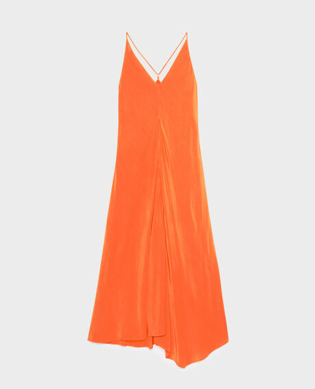 Silky asymmetric dress 0250 tiger lily orange 3sdr294v02