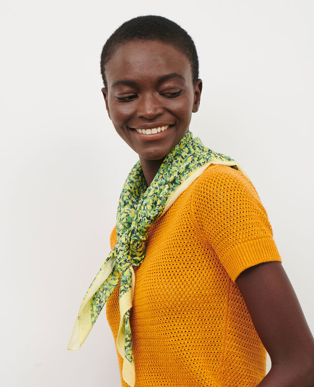 Cotton scarf 116 print yellow