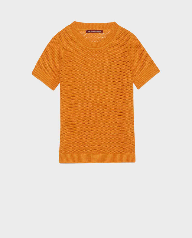 Short-sleeve linen jumper 23 orange