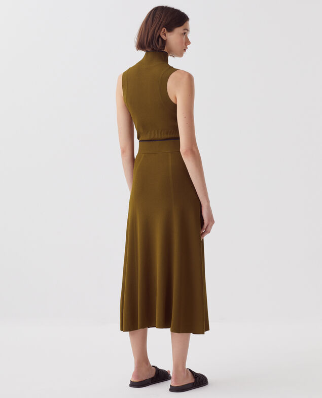 Knit midi skirt J350 breen kaki