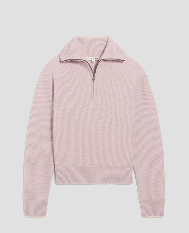 Half-zip wool jumper U110 pink