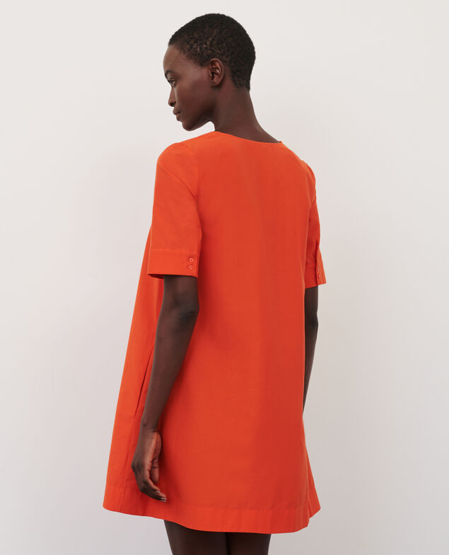 Short cotton and silk dress Pureed pumpkin
