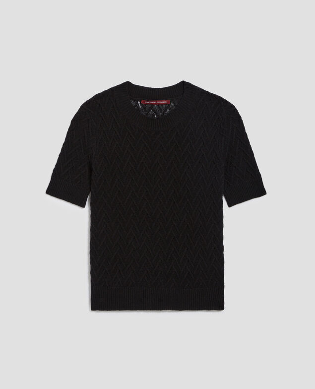 Short-sleeve linen jumper H091 black beauty