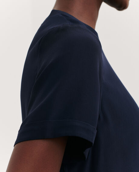 CORINNE - Silk t-shirt 7012c 69 navy 2sto013s01