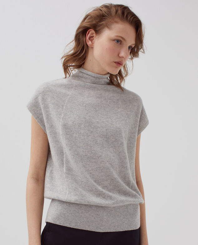Sleeveless cashmere jumper I020 ashen gray