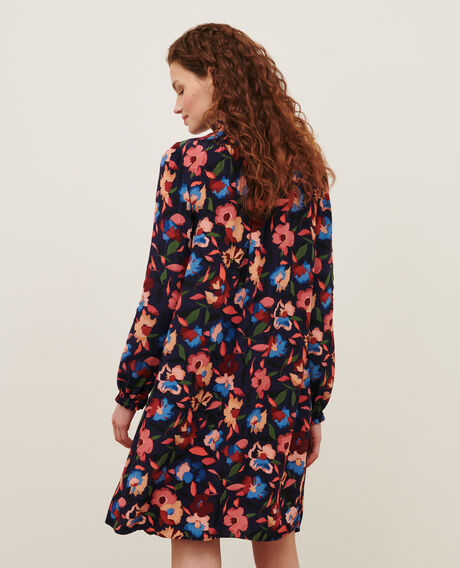 AGLAE - Silky printed dress 8858 69 navy print 2wdr229v02