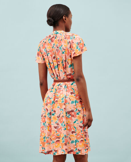 Silky printed dress 0230 fauve orange 3sdr211v02