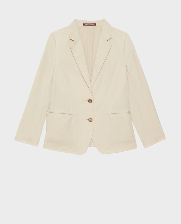 Linen blend blazer 0300 castle wall