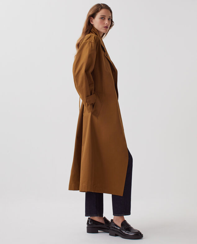 Oversize trench coat J340 brown