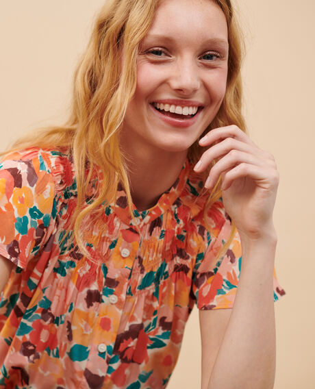Silky printed blouse 0230 fauve orange 3sbl210v02