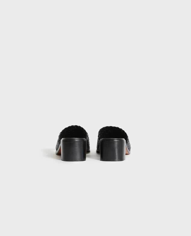 Leather heeled sandals 09 black