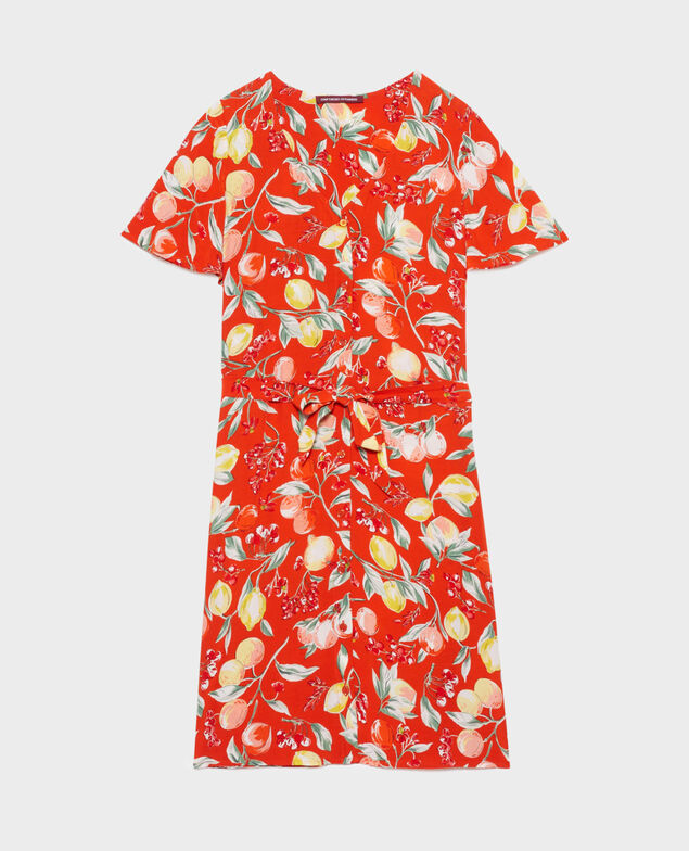 LAËTITIA - Floaty mini dress 103 print orange