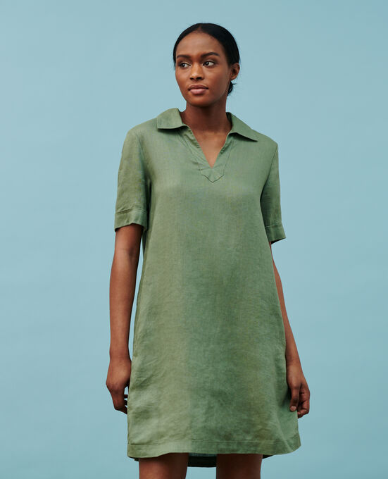 DAISY - Iconique linen dress 52 GREEN