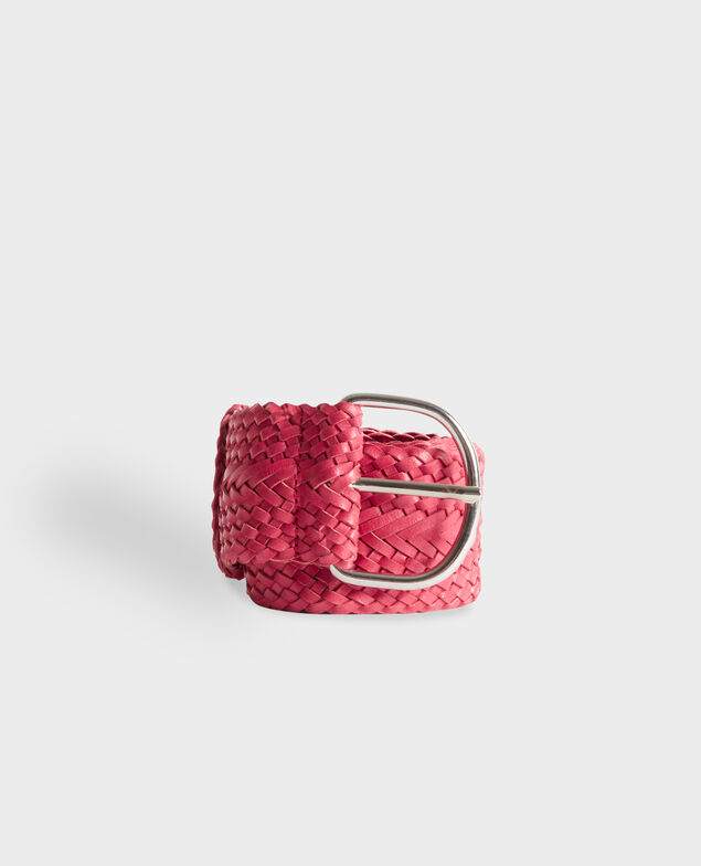 Wide braided leather belt 0134 spritz