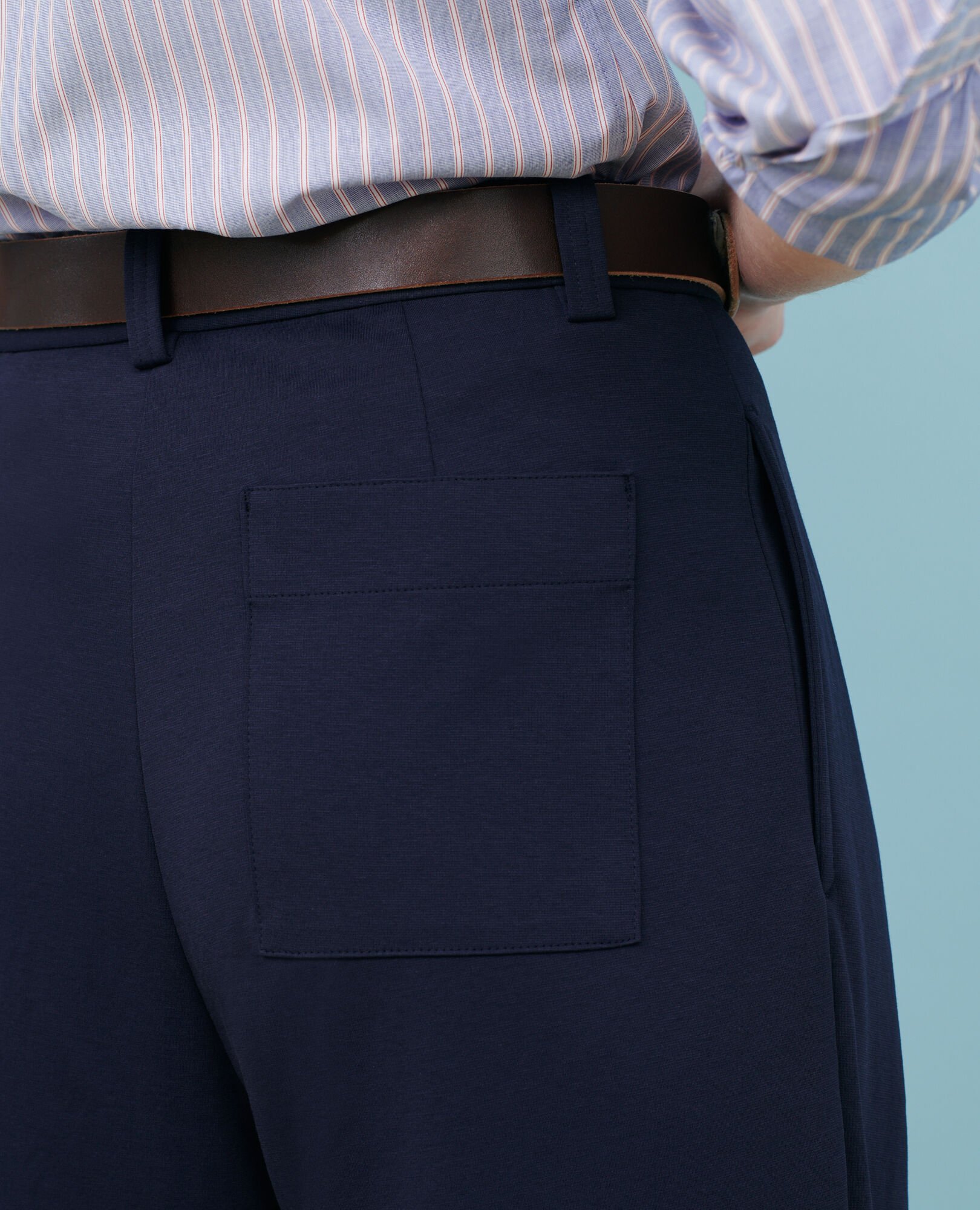 YVONNE - Wide pleated trousers. 69 navy Pradus