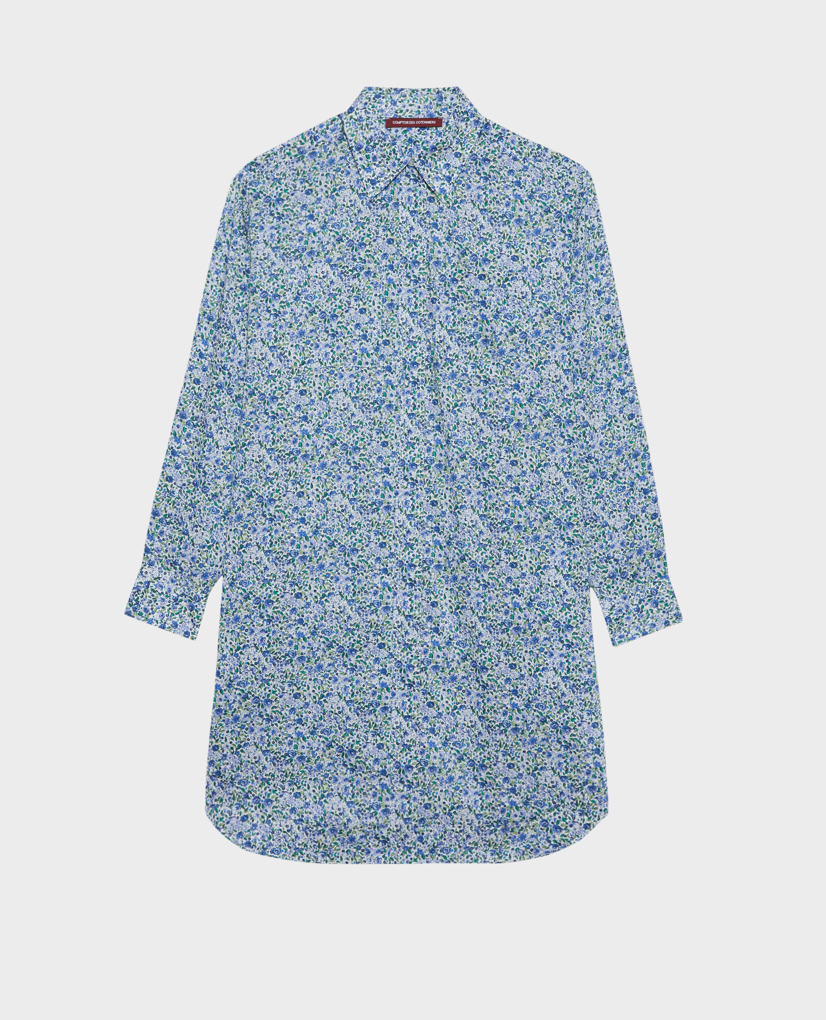 Cotton shirt dress 92 print blue 2sdr347c01