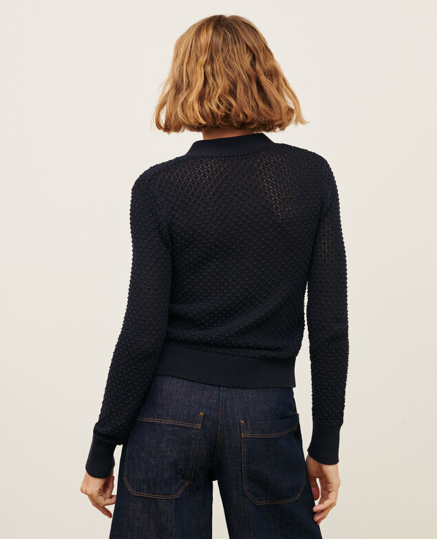Openwork cotton cardigan 4277 night_sky