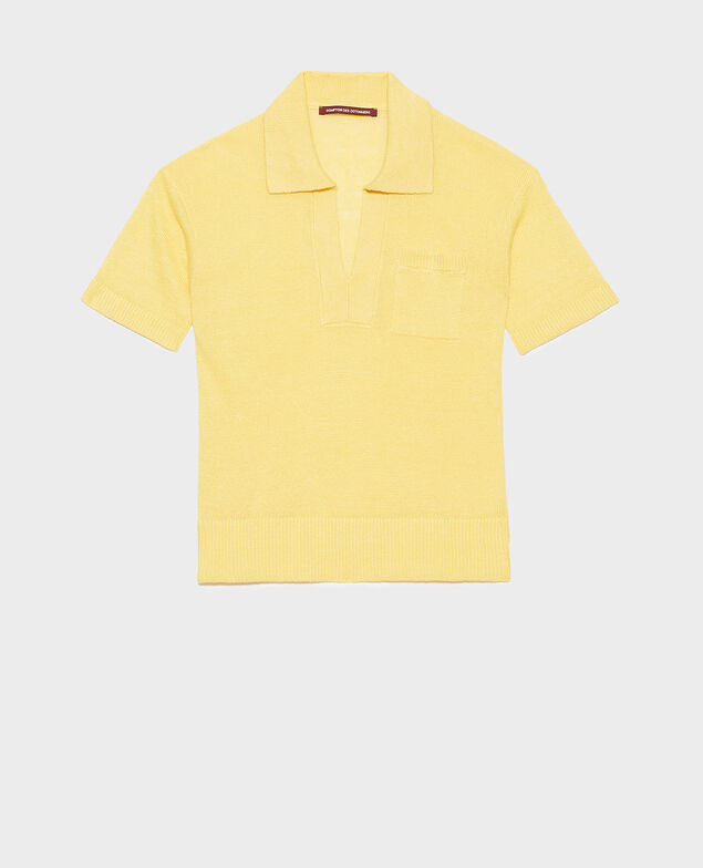Lightweight linen polo Lemon drop