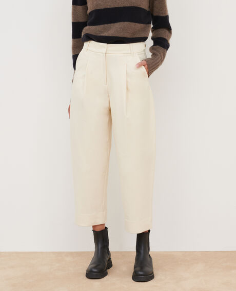 PEGGY - Jersey twill trousers 4142 ecru 3spj020p04
