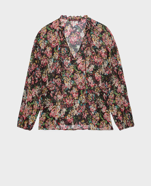 Loose printed blouse 7016c 09 black