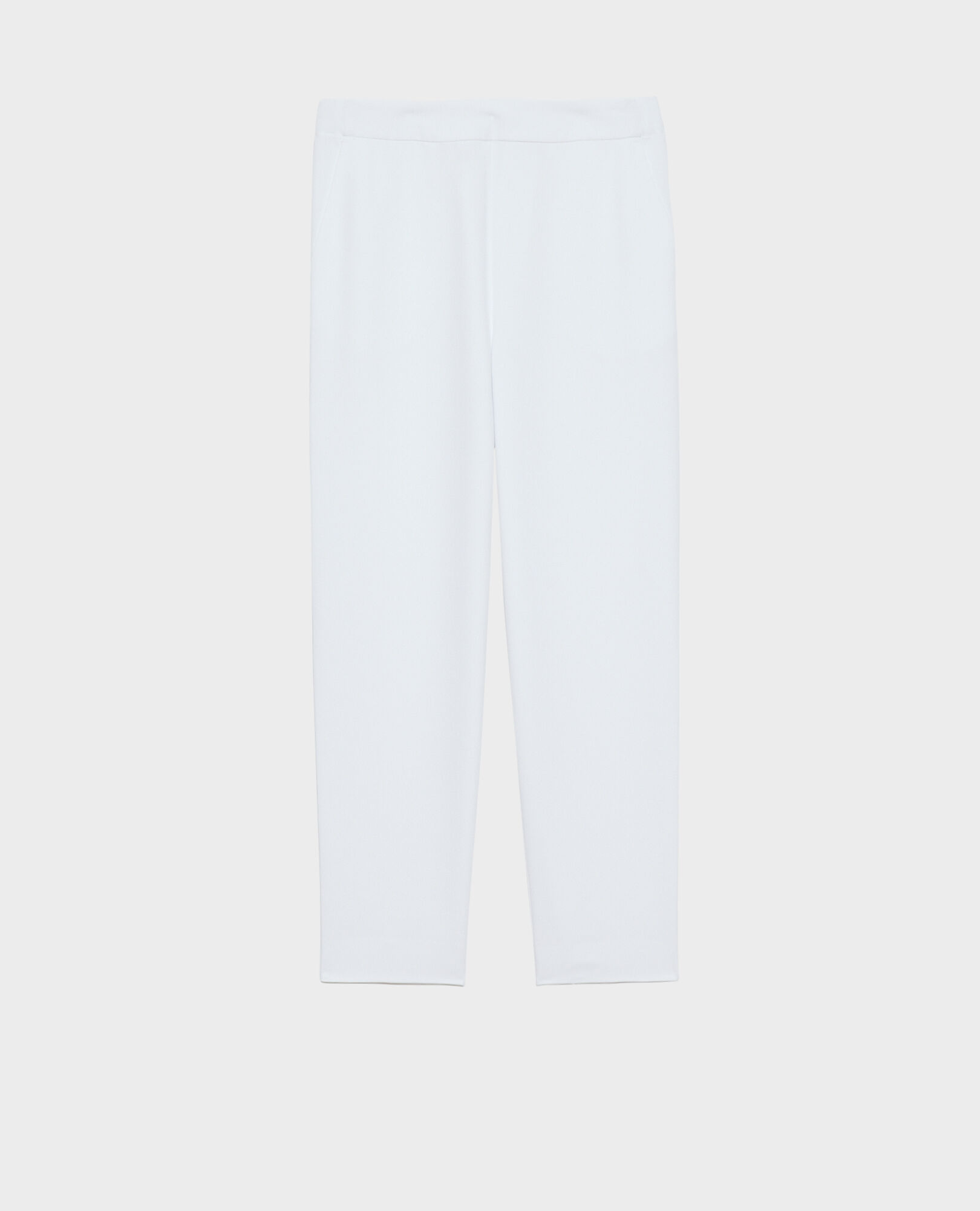 Loose elasticated polyester trousers Brilliant white Luant