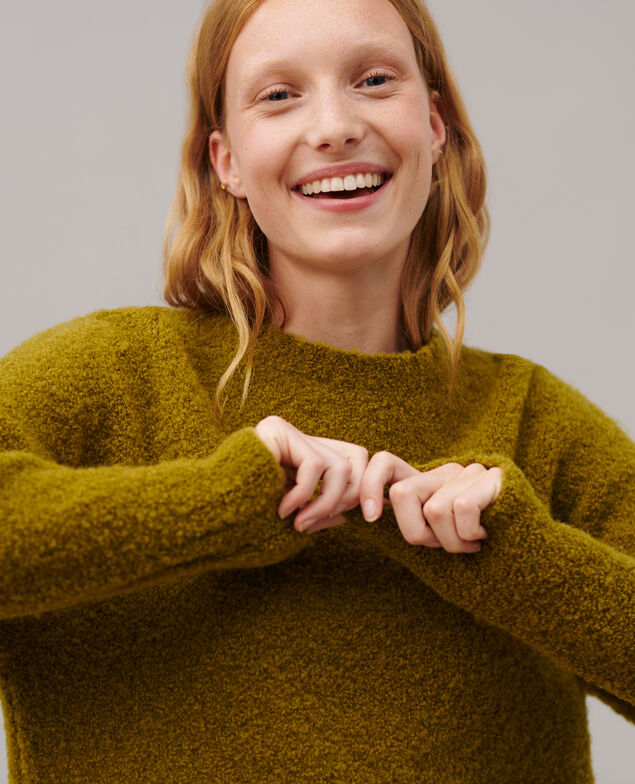 Round neck wool blend jumper 8833 54 green