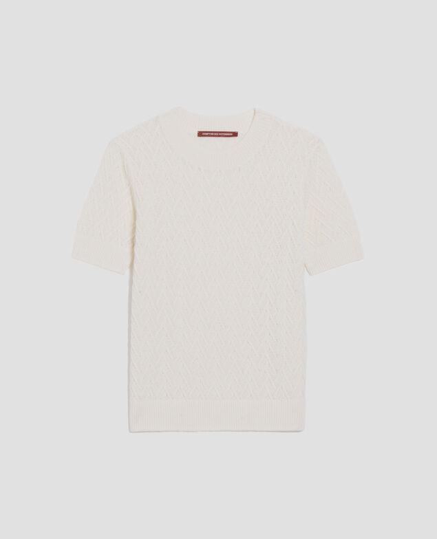 Short-sleeve linen jumper H303 white swan