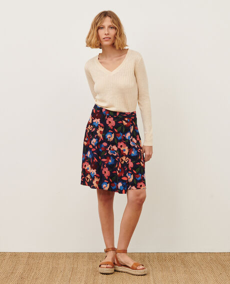 Printed mini skirt 8858 69 navy print 2wsk286v02