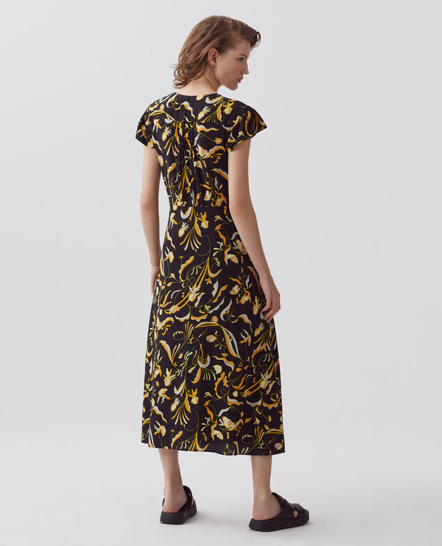 LUDIVINE - Fluid printed dress H094 delicate fl black2