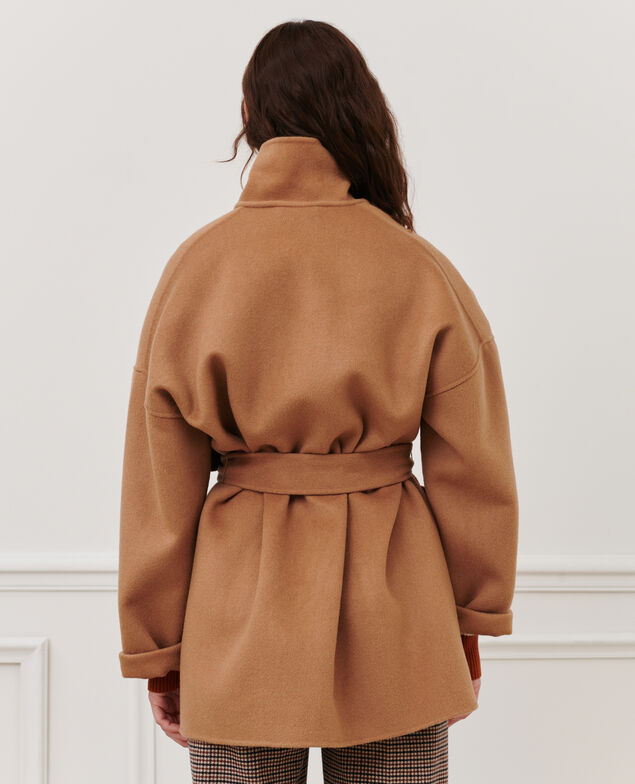 Wool blend short coat Latte